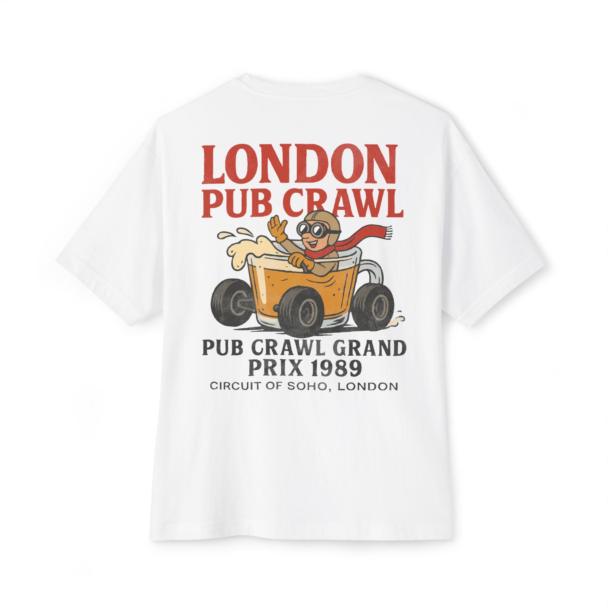 Retro Pub Crawl Boxy Tee - Oversized Unisex Tee