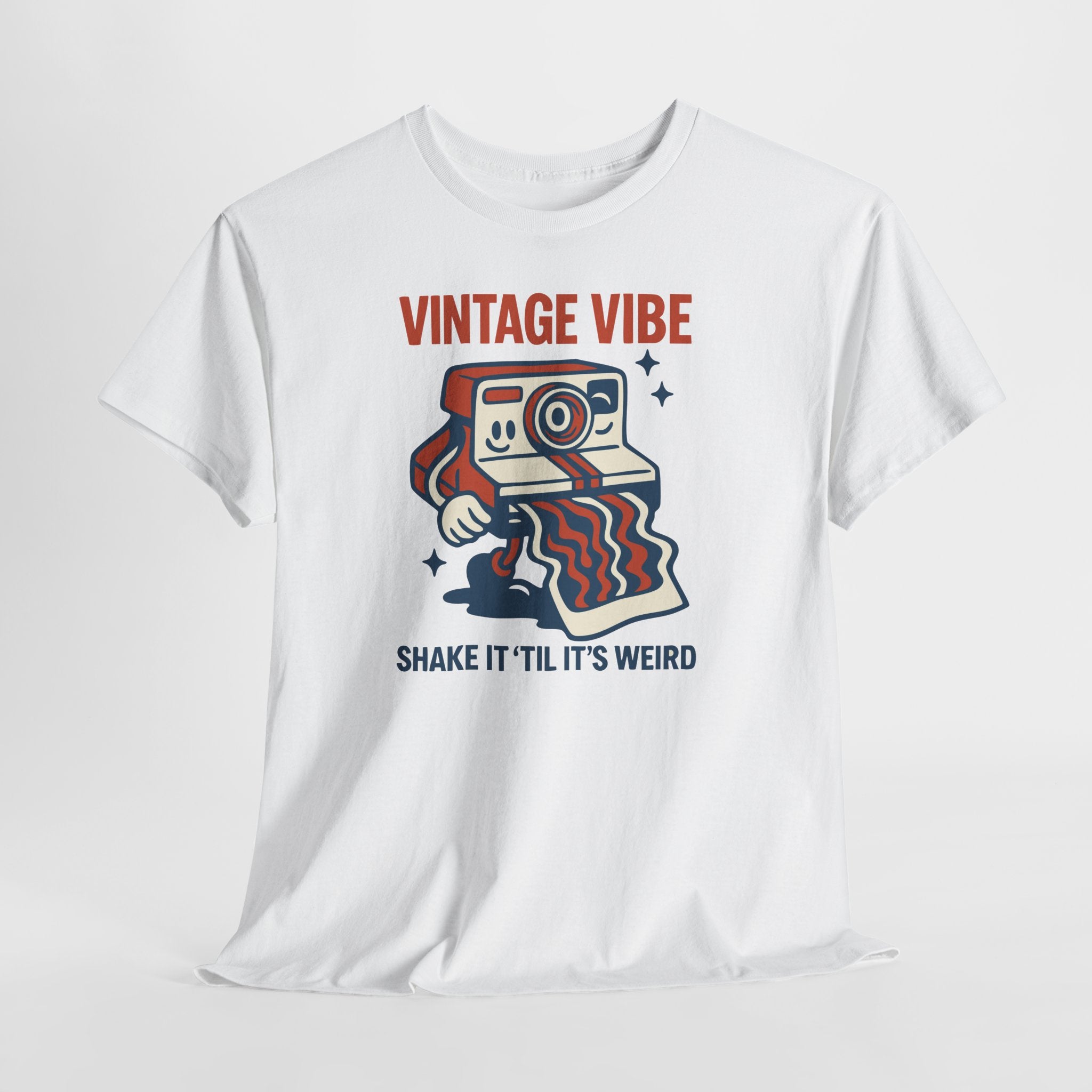 Vintage Vibe Polaroid Tee — “Shake It 'Til It's Weird” Retro Camera T-Shirt