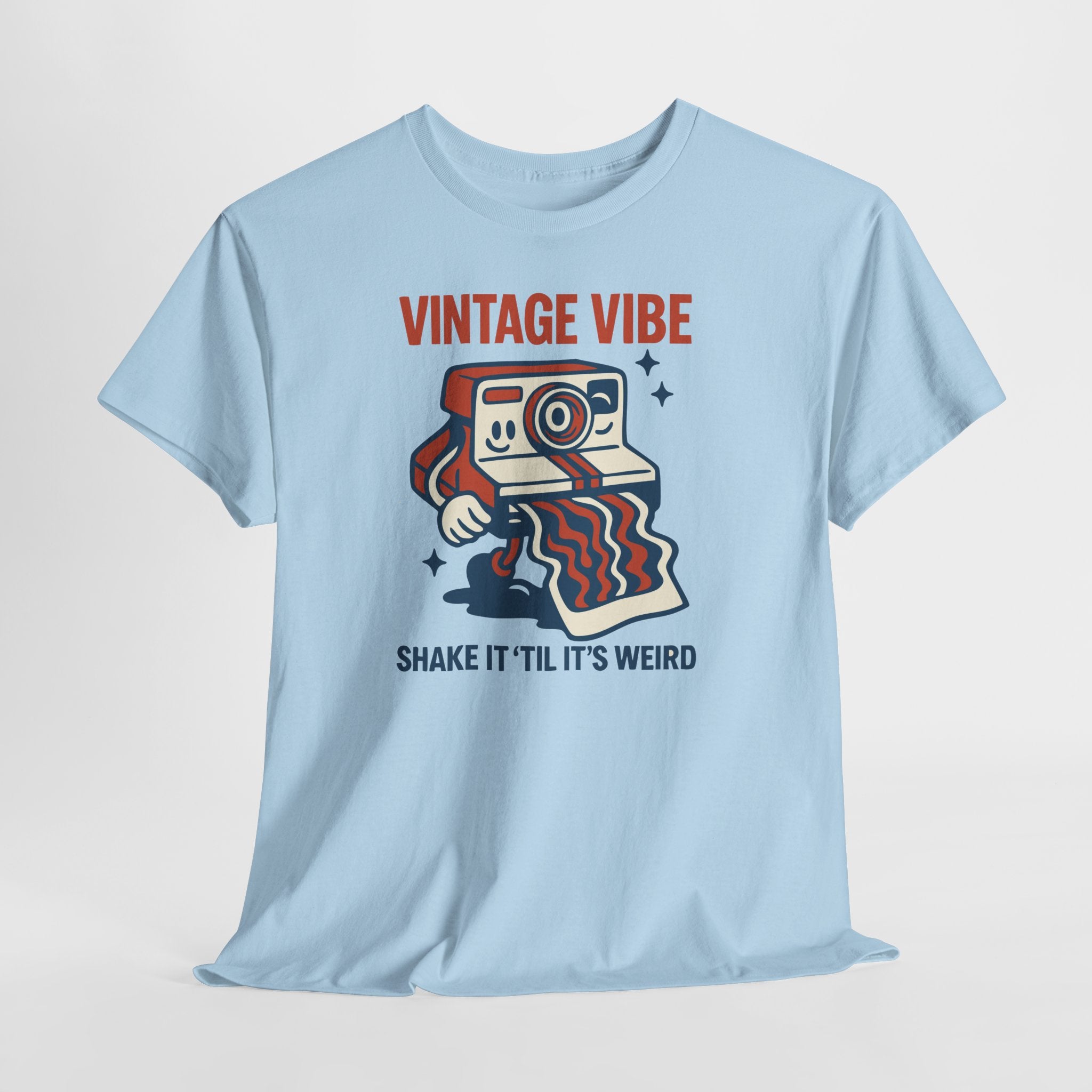 Vintage Vibe Polaroid Tee — “Shake It 'Til It's Weird” Retro Camera T-Shirt