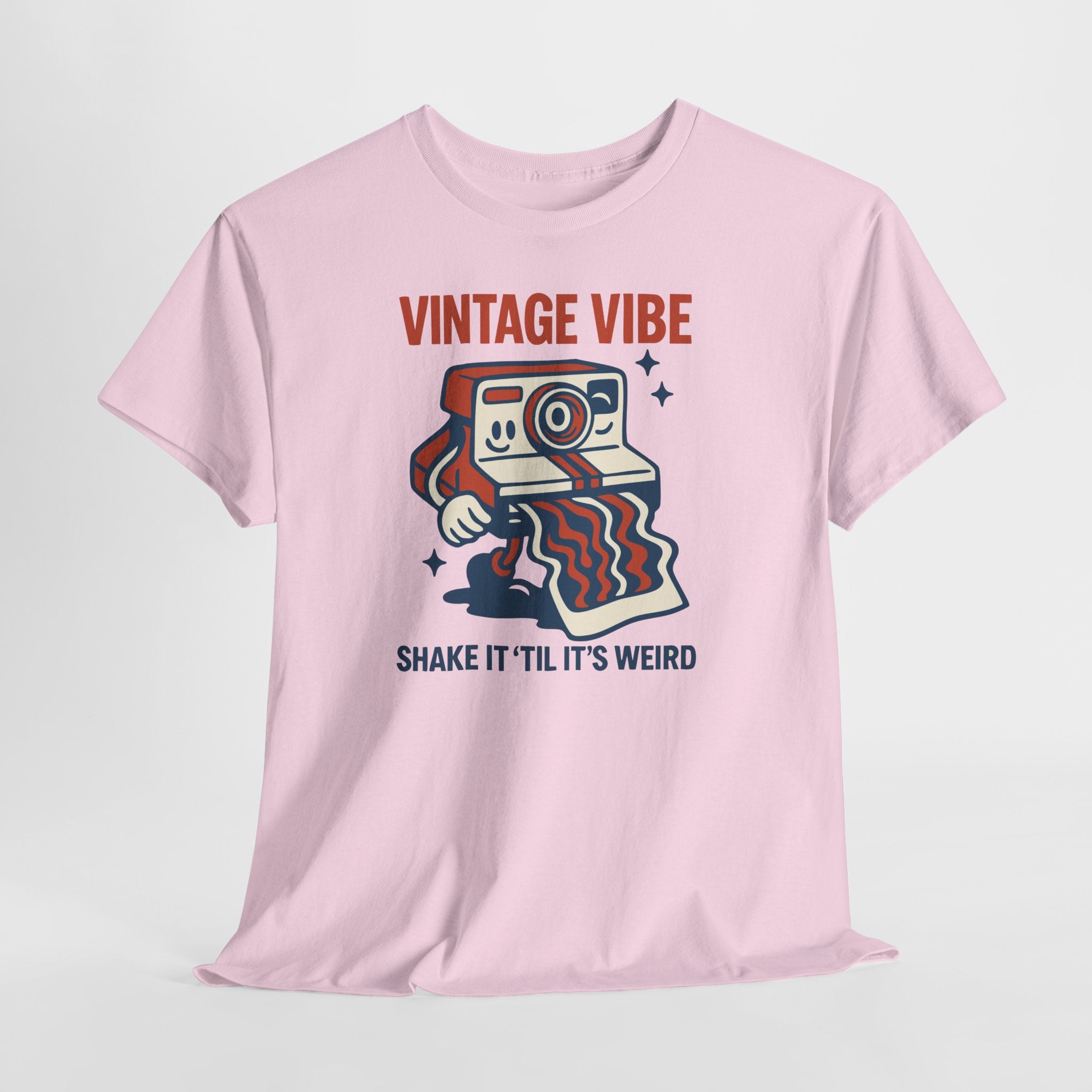 Vintage Vibe Polaroid Tee — “Shake It 'Til It's Weird” Retro Camera T-Shirt