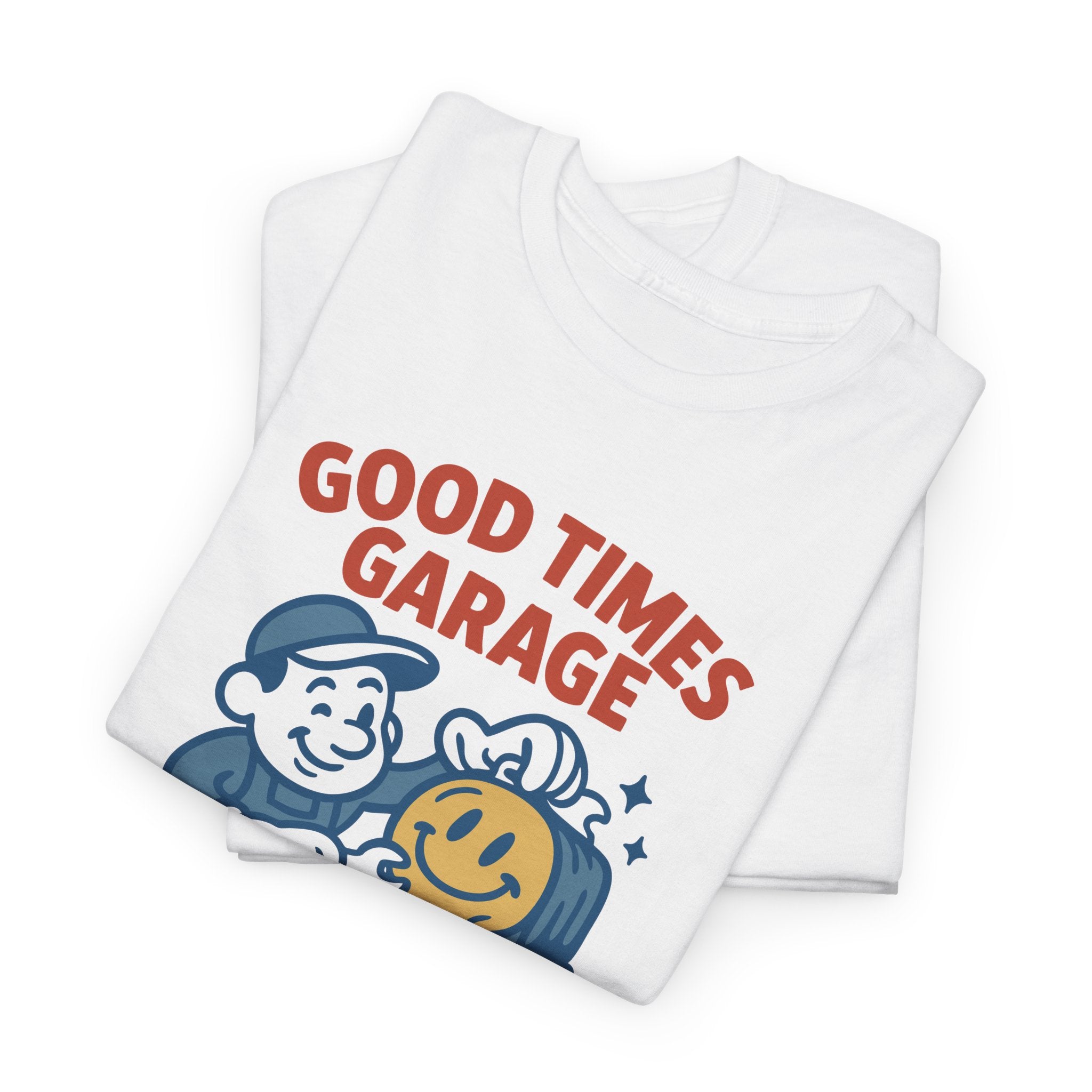 Good Times Garage T-Shirt – "Tune Up Your Mood" Retro Mechanic Tee