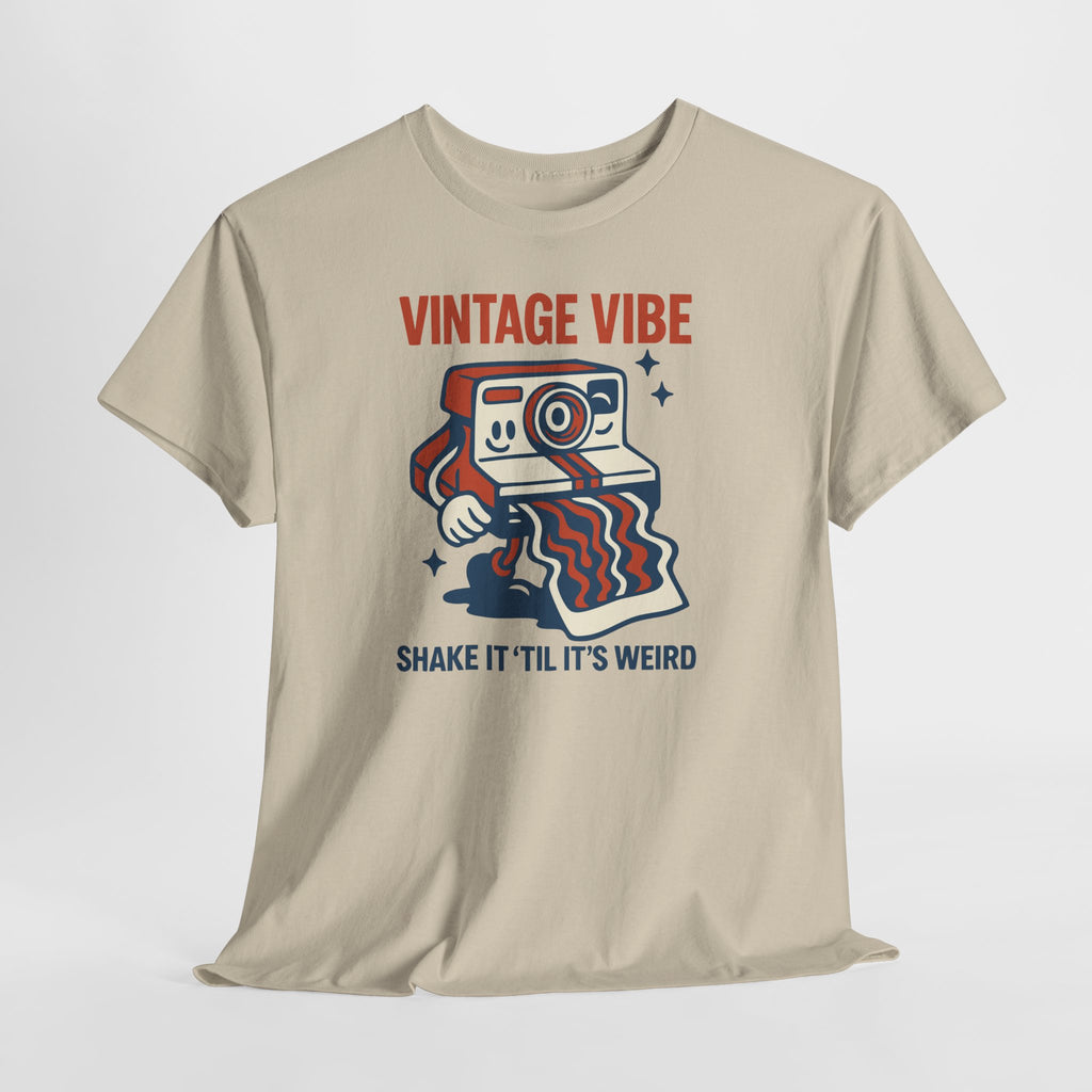 Vintage Vibe Polaroid Tee — “Shake It 'Til It's Weird” Retro Camera T-Shirt