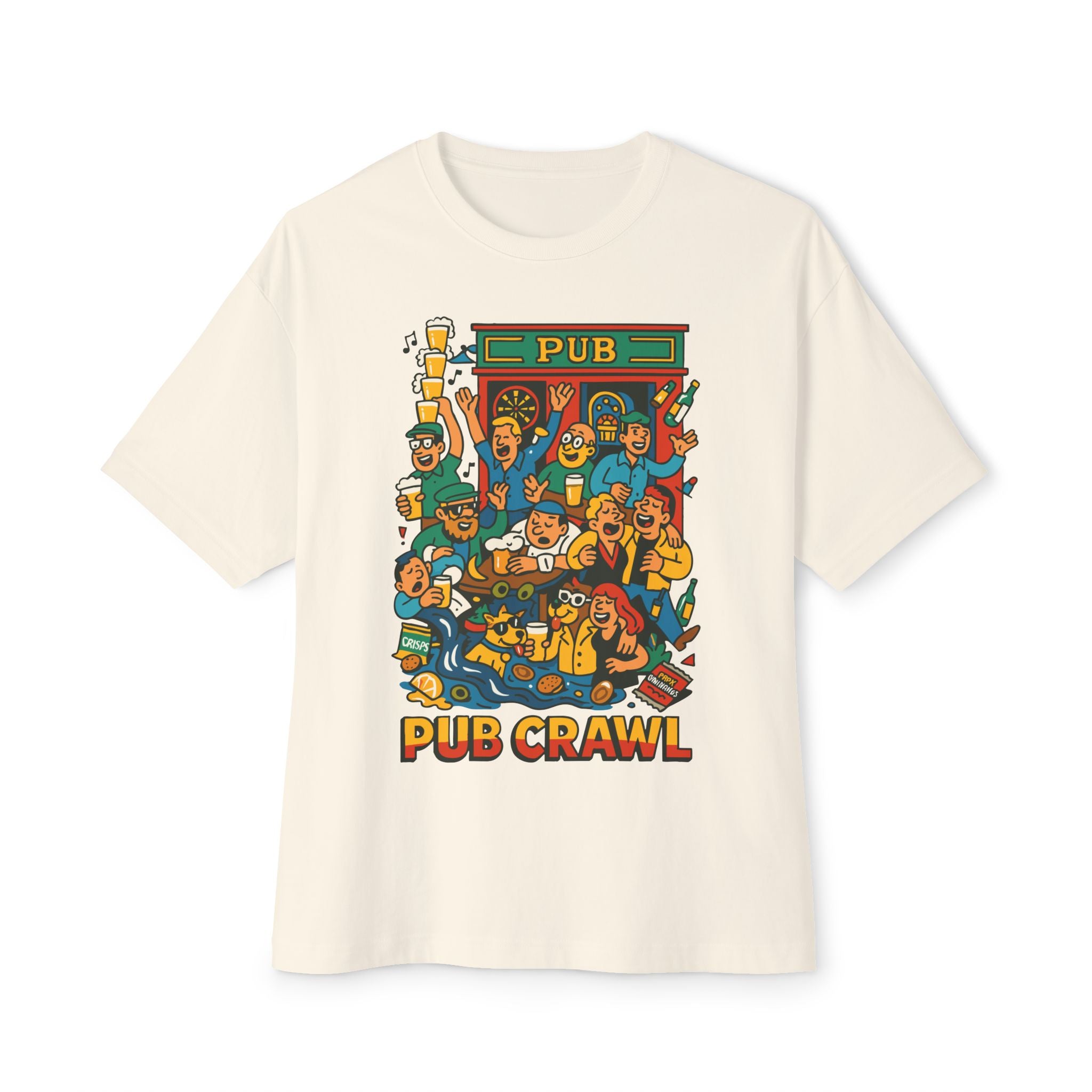 Pub Crawl Unisex Oversized Boxy Tee
